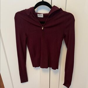 Thin Sunday Best burgundy zip up hoodie